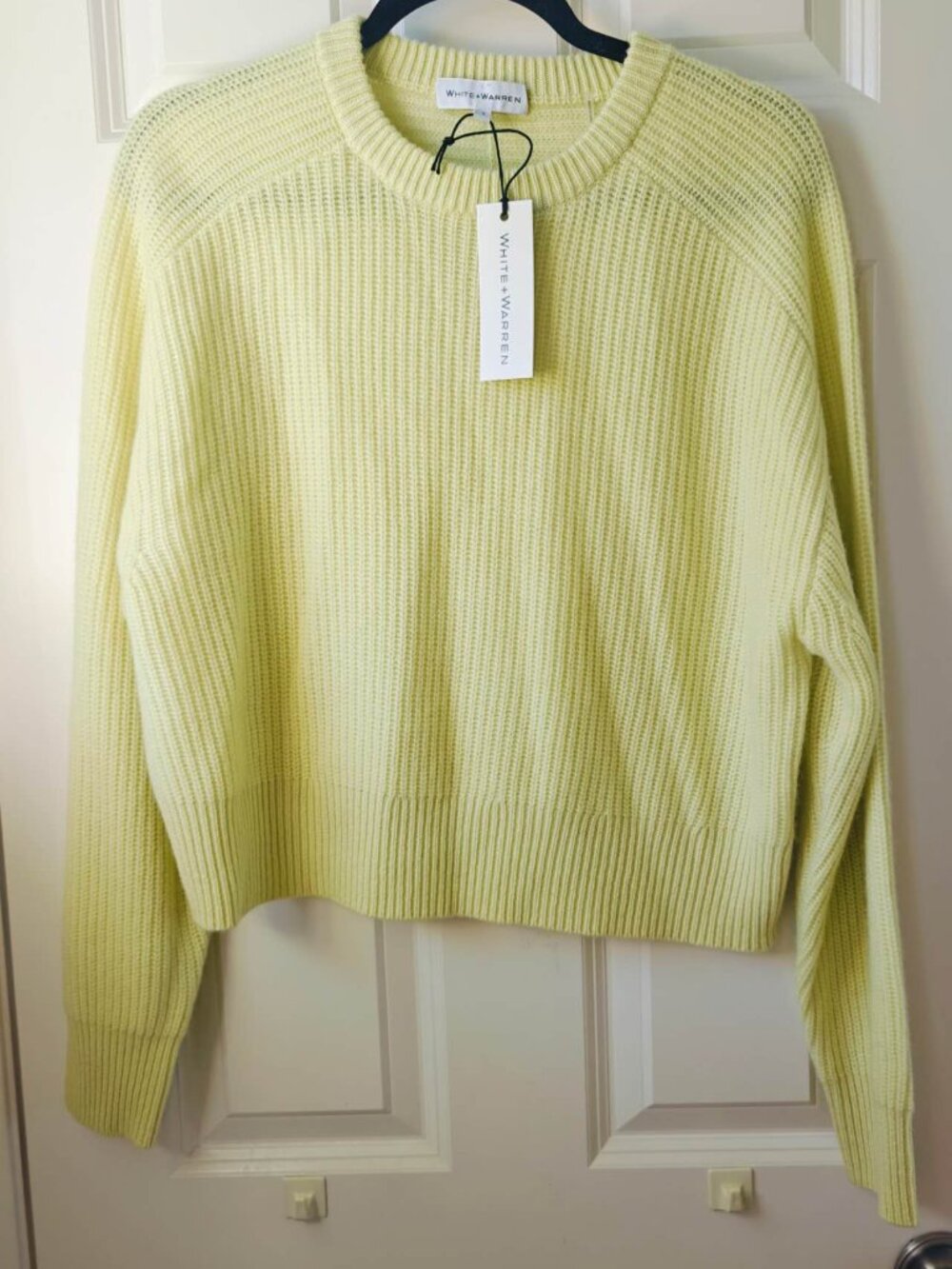 NEW White + Warren Cashmere Saddle Sleeve Crewneck sweater - Picture 7 of 8